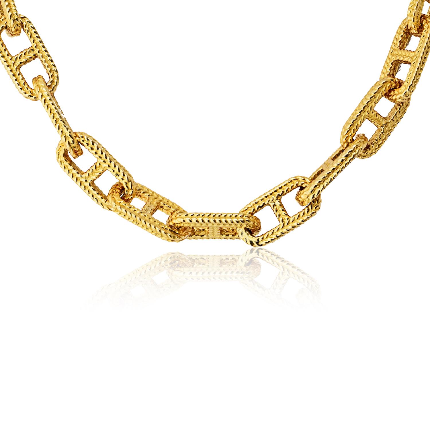 Hermès 18K Yellow Gold George L’Enfant Chaine D'ancre Link Chain Necklace (Moderne) im Angebot