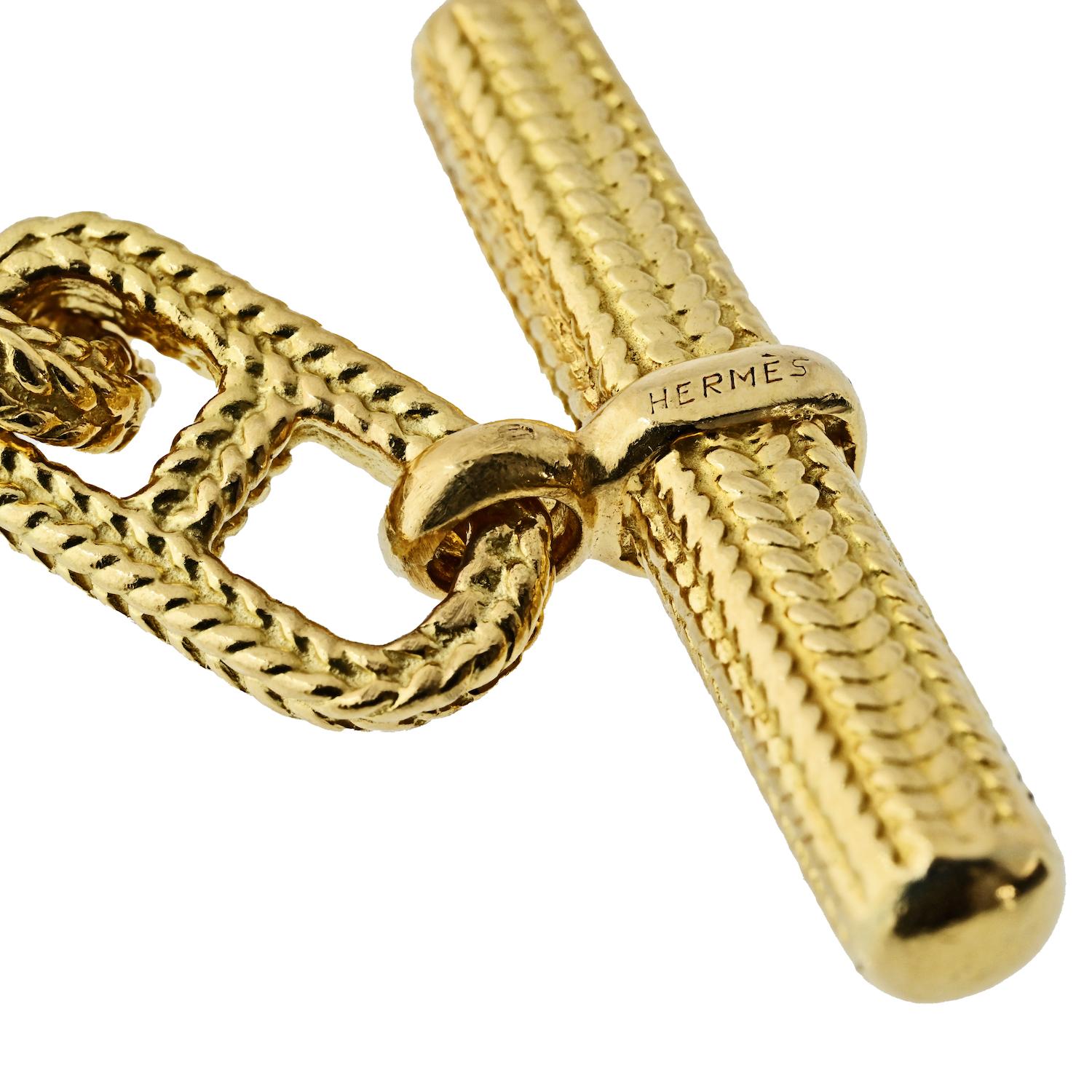 Hermès 18K Yellow Gold George L’Enfant Chaine D'ancre Link Chain Necklace Damen im Angebot