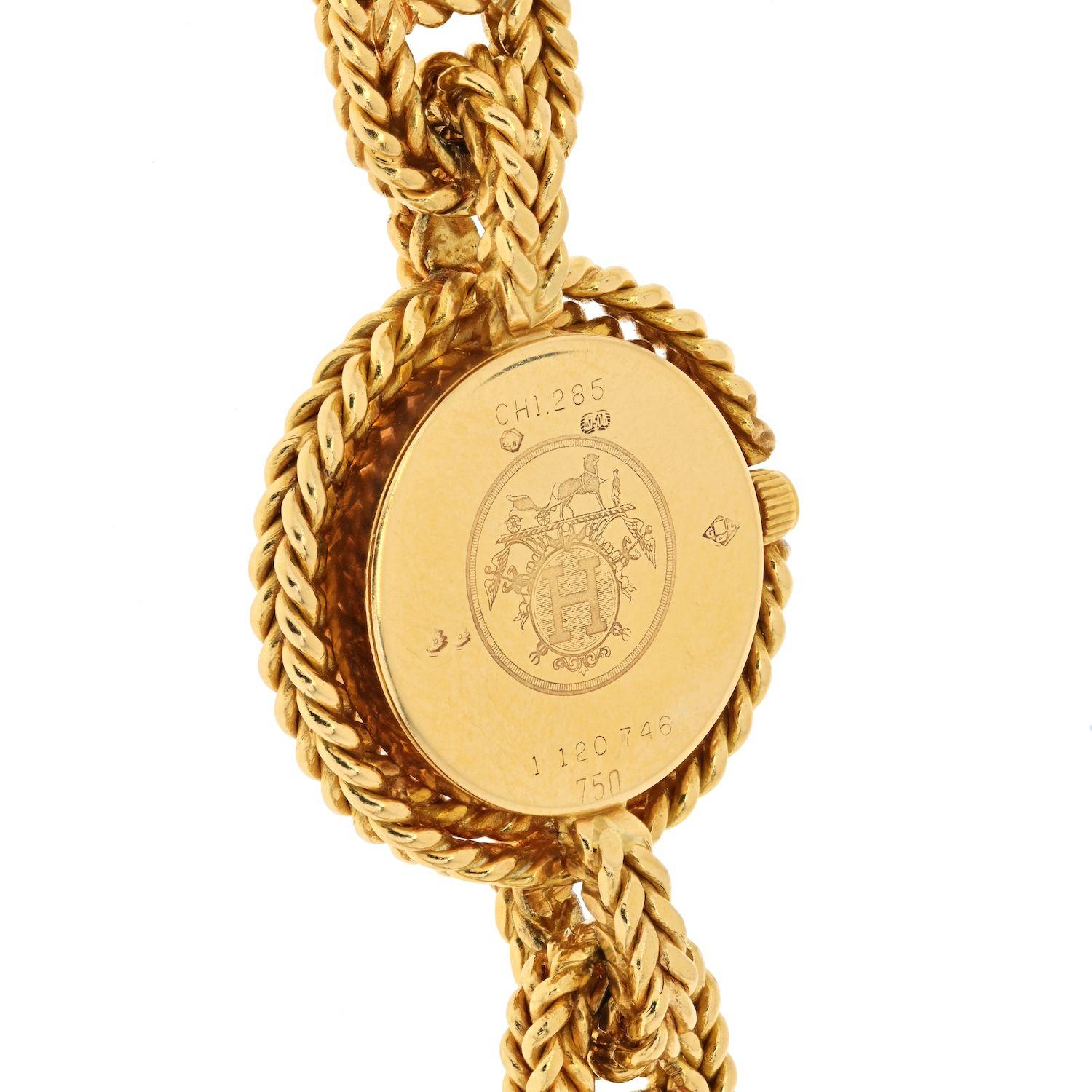 Women's Hermes 18K Yellow Gold Paris Chaine D'Ancre Watch