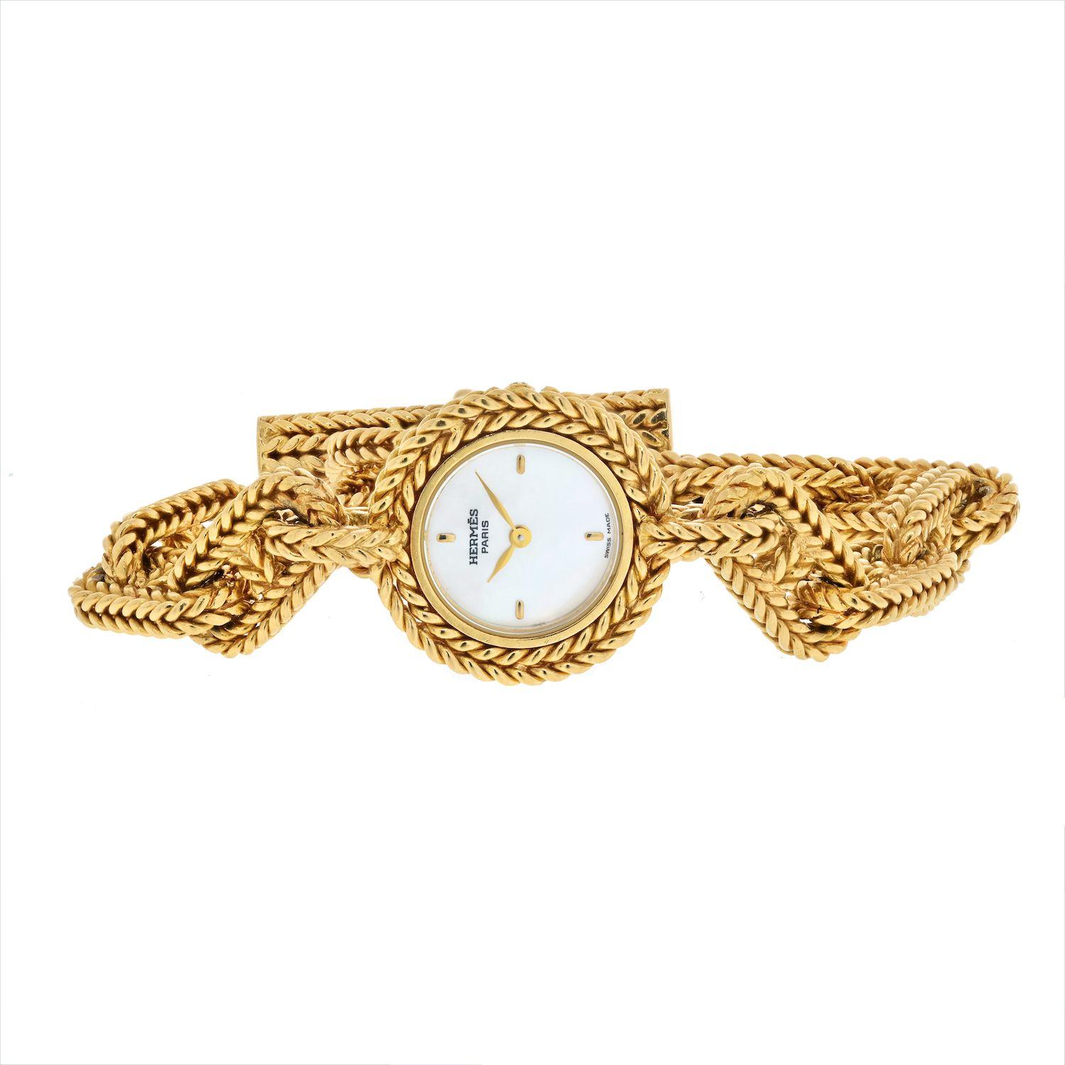 Hermes 18K Yellow Gold Paris Chaine D'Ancre Watch 1