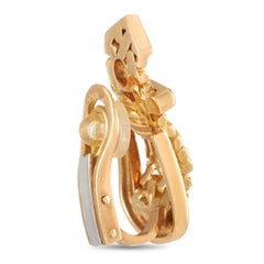 Hermès 18 Karat Gelbgold Texturierte Schnalle Clip-On Ohrringe