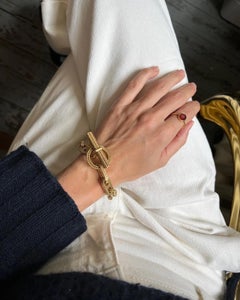Hermes 18KY Gold 'Chaine D'ancre' Vintage Toggle Link Bracelet