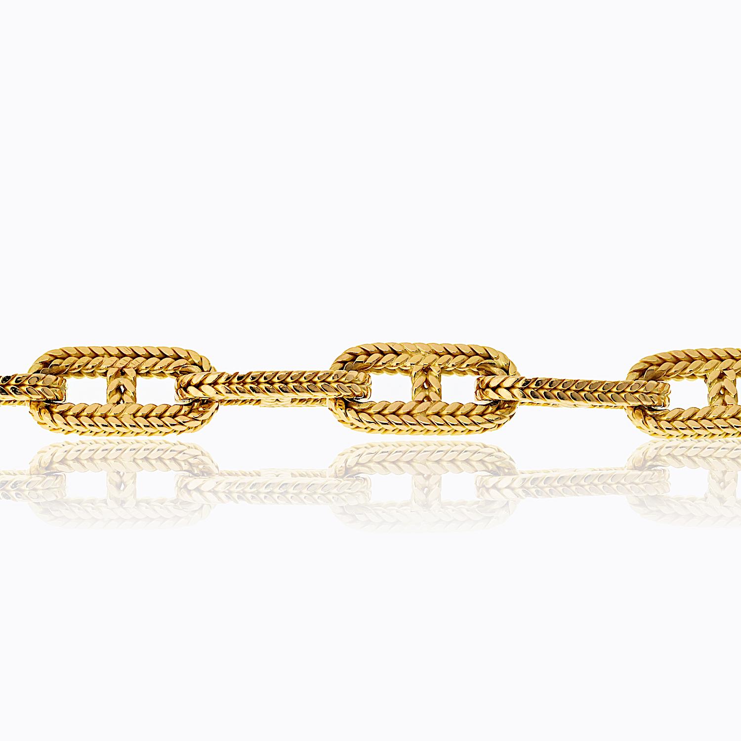 Hermes 18KY Gold L'Enfant Paris 'Chaine D'ancre' Vintage Toggle Link Bracelet 2