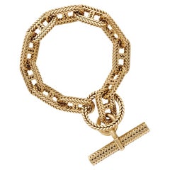 Hermes 18KY Gold L'Enfant Paris 'Chaine D'ancre' Vintage Toggle Link Bracelet