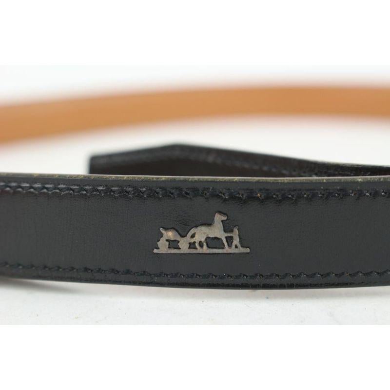 Hermès 18mm Black x Gold Harp Belt 1018h4 In Good Condition For Sale In Dix hills, NY