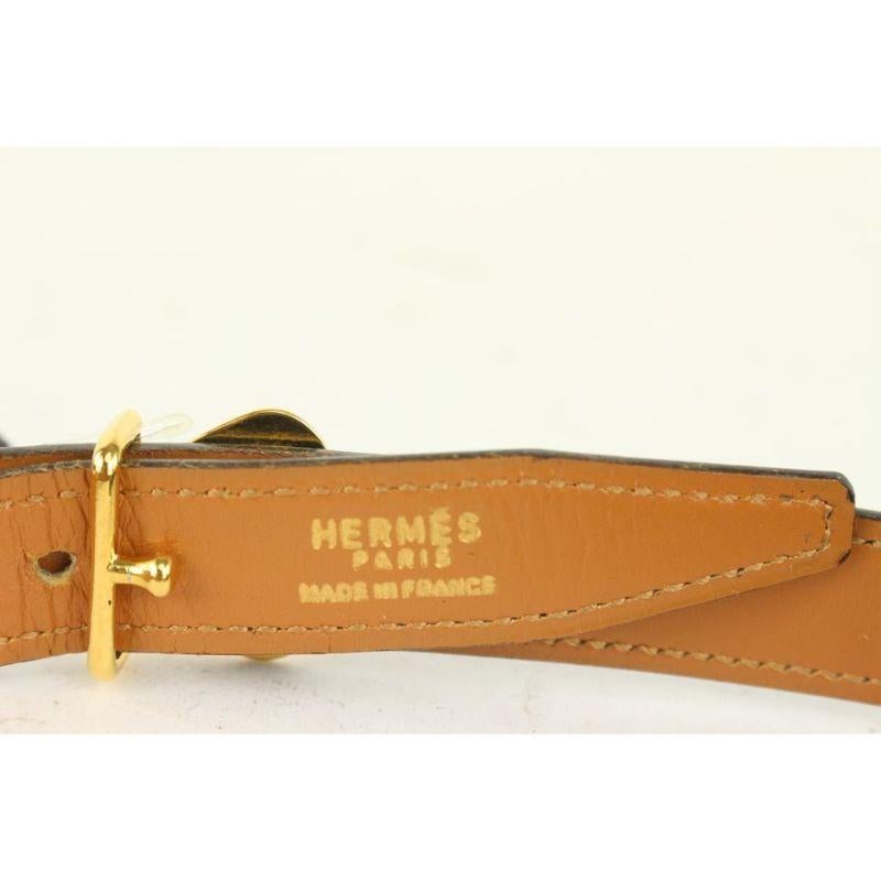 Hermès - Ceinture harpe noire et or 18 mm, 1018h4 Bon état - En vente à Dix hills, NY