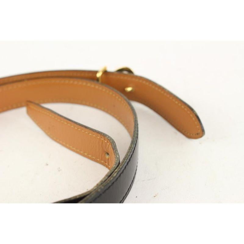 Hermès - Ceinture harpe noire et or 18 mm, 1018h4 en vente 1