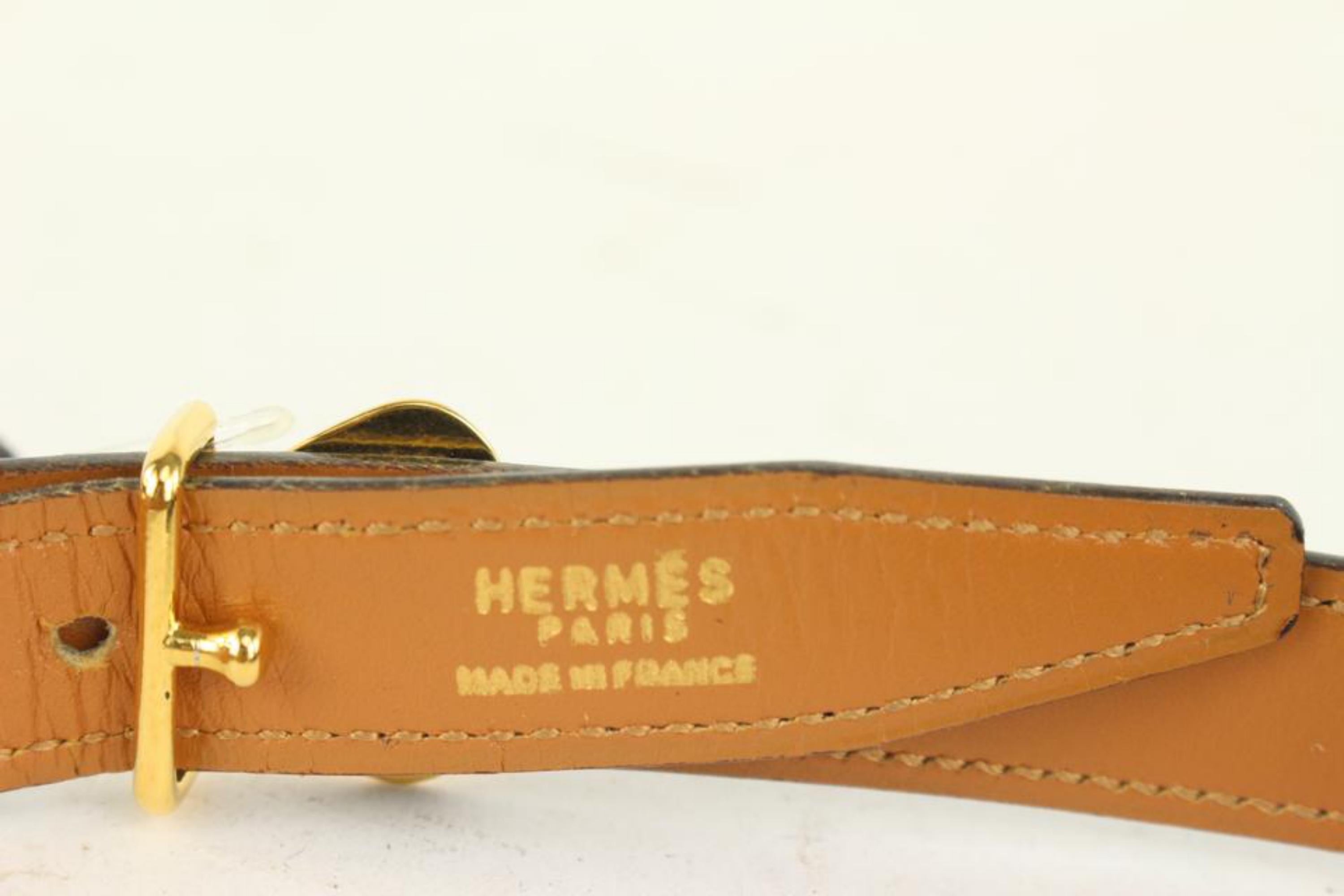 Hermès 18mm Black x Gold Harp Belt 1018h4 For Sale 5