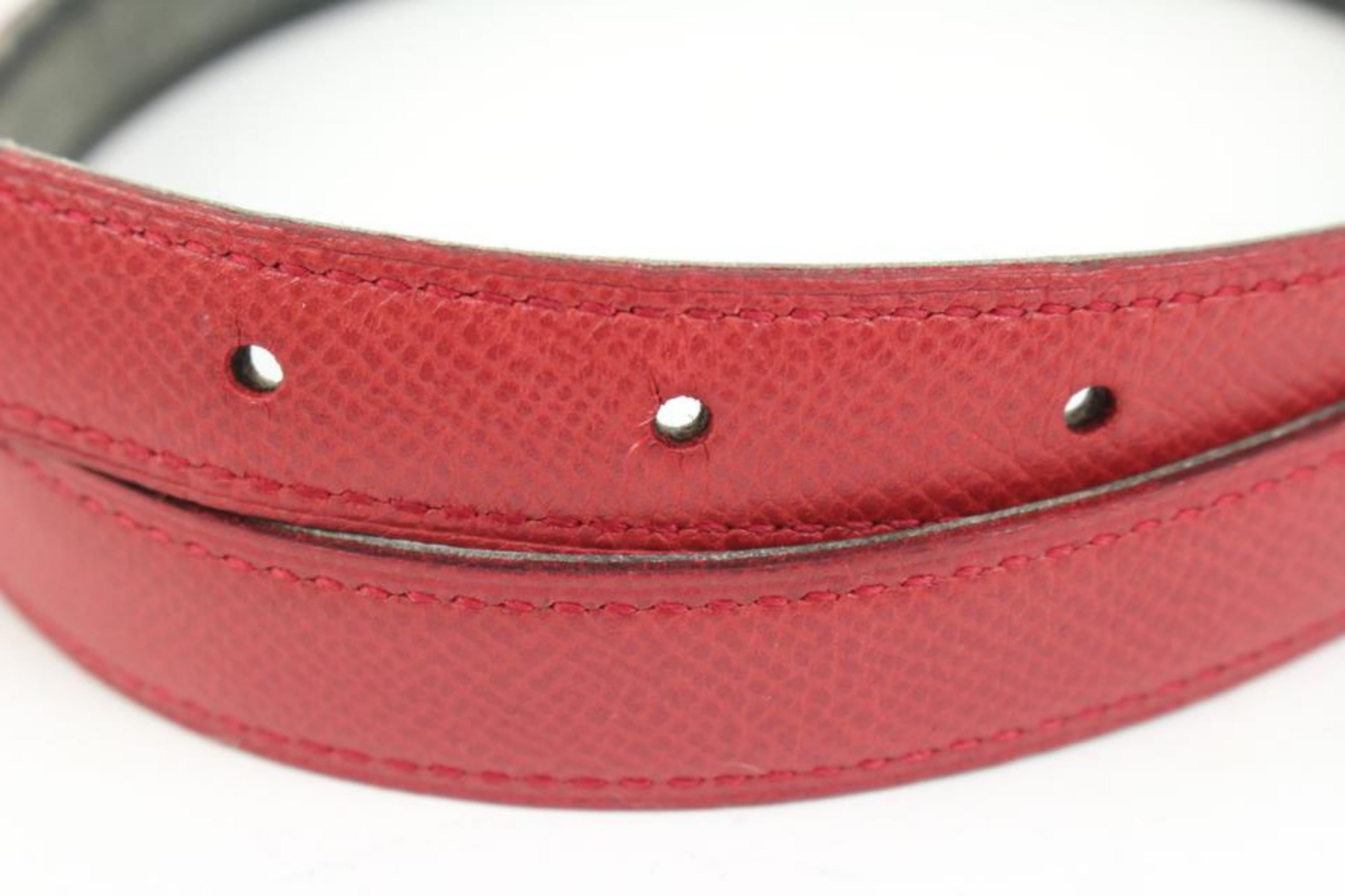 Hermès 18mm Gold x Black x Red Reversible H Logo Thin Belt Kit 25h321s 4