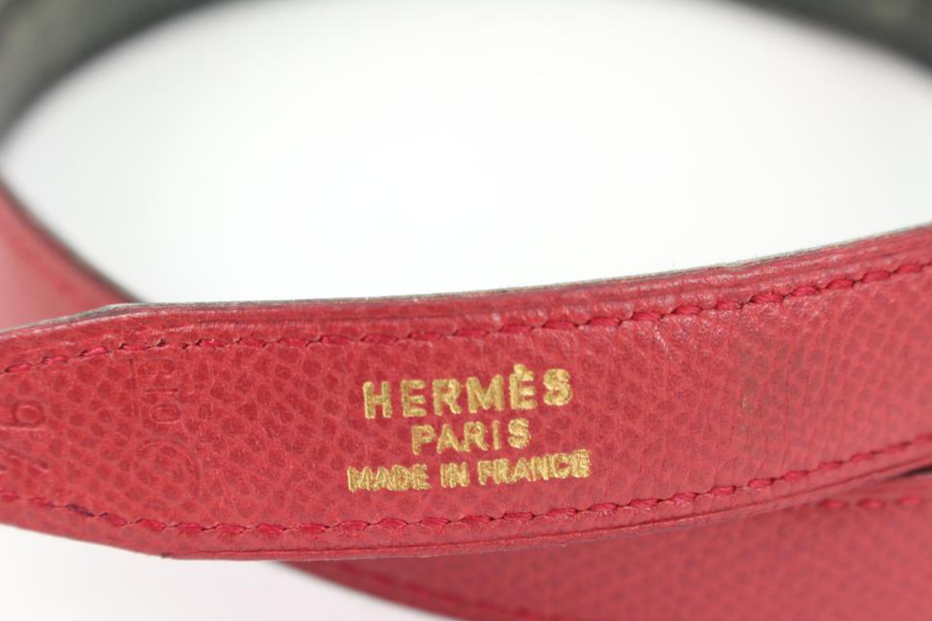 Rose Hermès 18mm Gold x Black x Red Reversible H Logo Thin Belt Kit 25h321s en vente