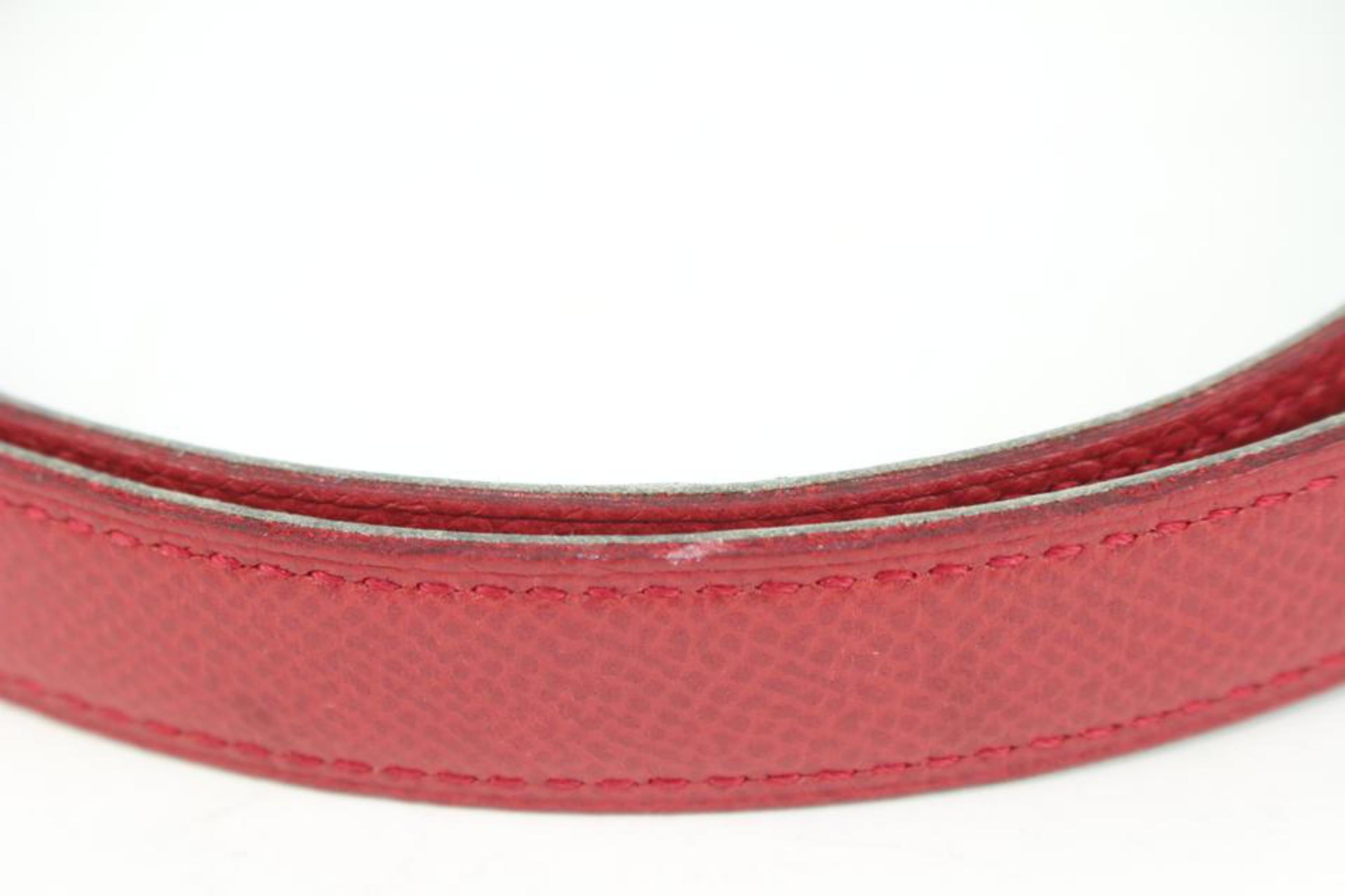Pink Hermès 18mm Gold x Black x Red Reversible H Logo Thin Belt Kit 25h321s For Sale