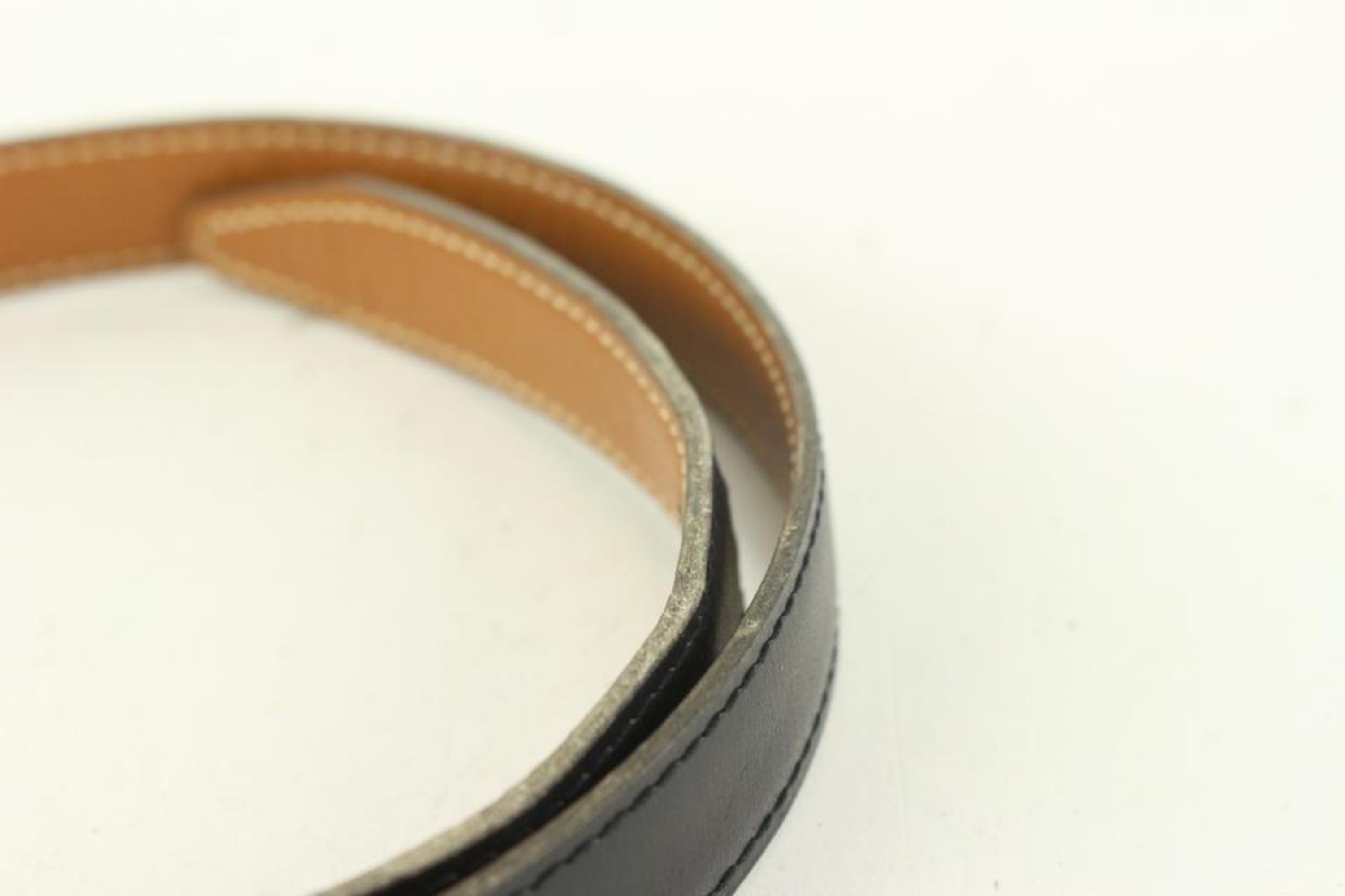 Men's Hermès 18mm Reversible Black x Brown x Gold H Logo Thin Belt Kit 930h17 For Sale