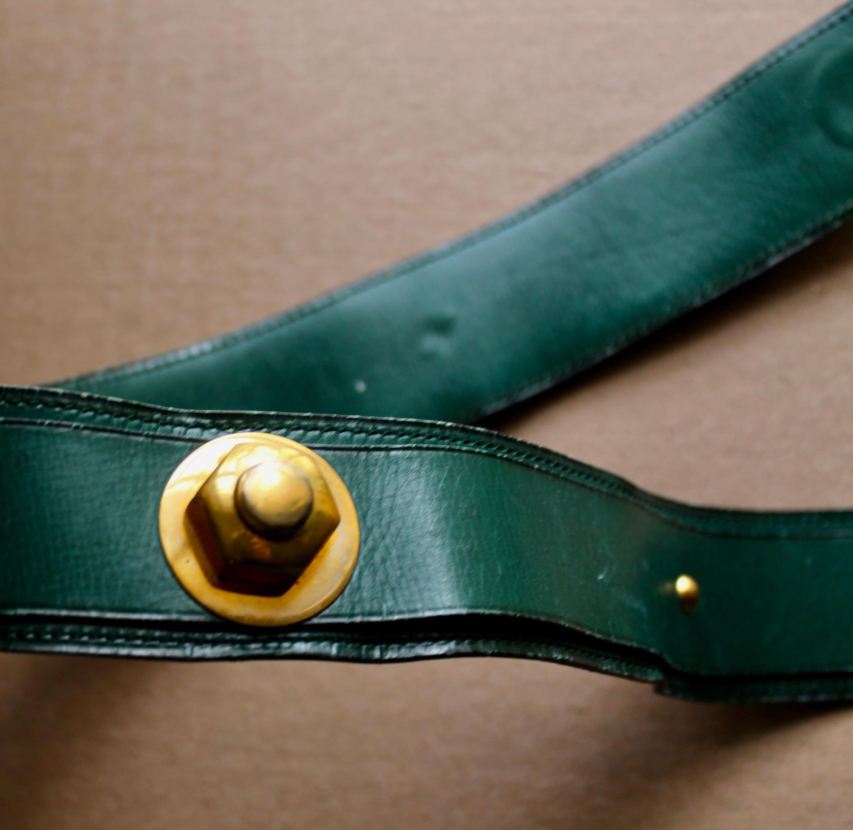 Ceinture en cuir vert Hermes des années 1930 en vente 4