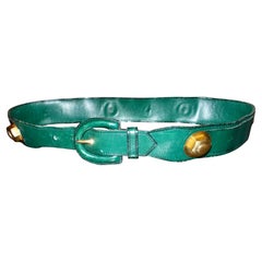 Hermes 1930
s Green Leather Belt