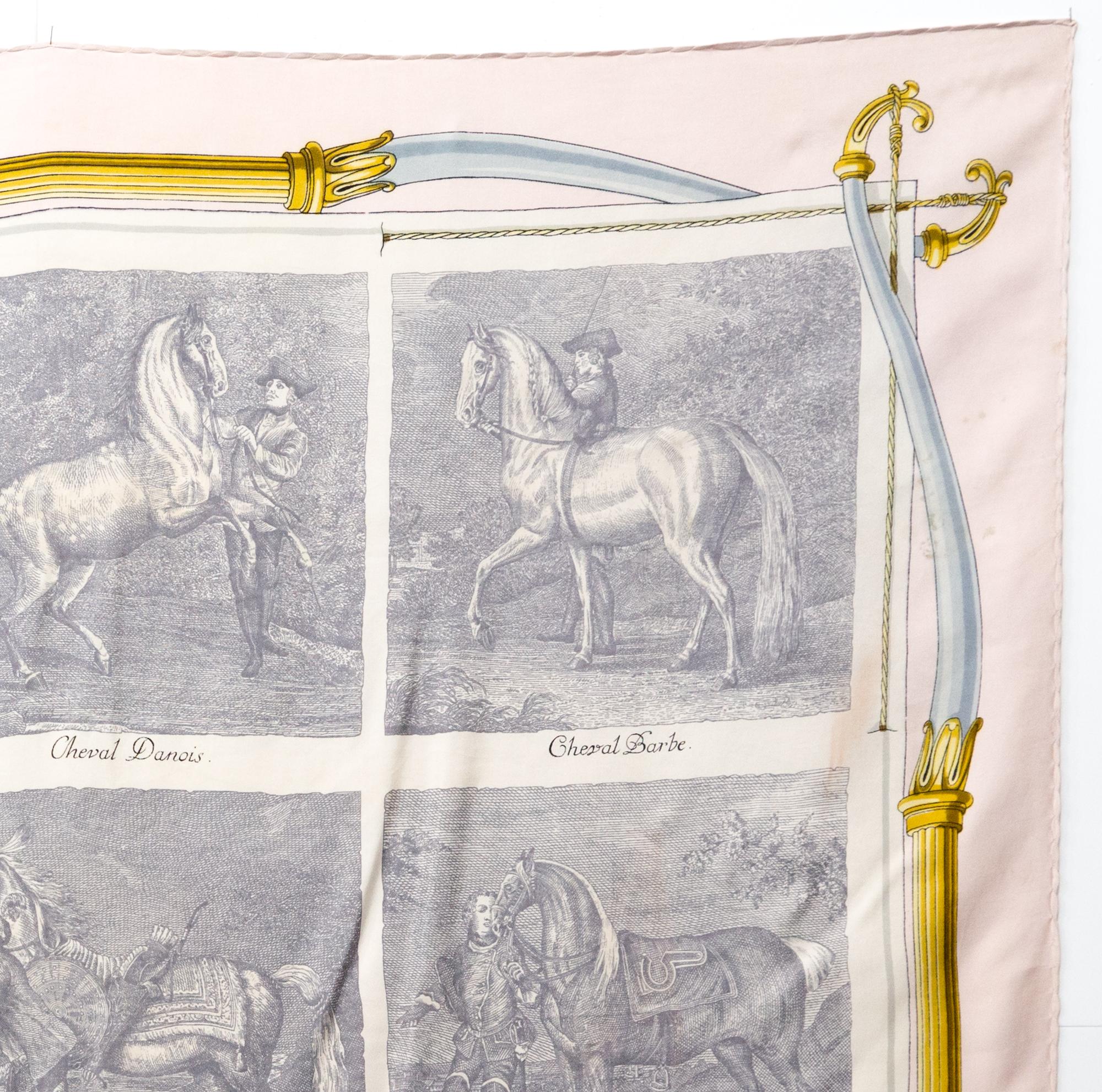 Hermes 1955 Rare Races de Chevaux by P. Ledoux Silk Scarf In Good Condition In Paris, FR