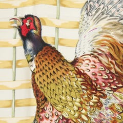 Hermès 1960 Foulard Carré 90 Faisan Royal Linares Silk Twill Scarf Carre Hermes