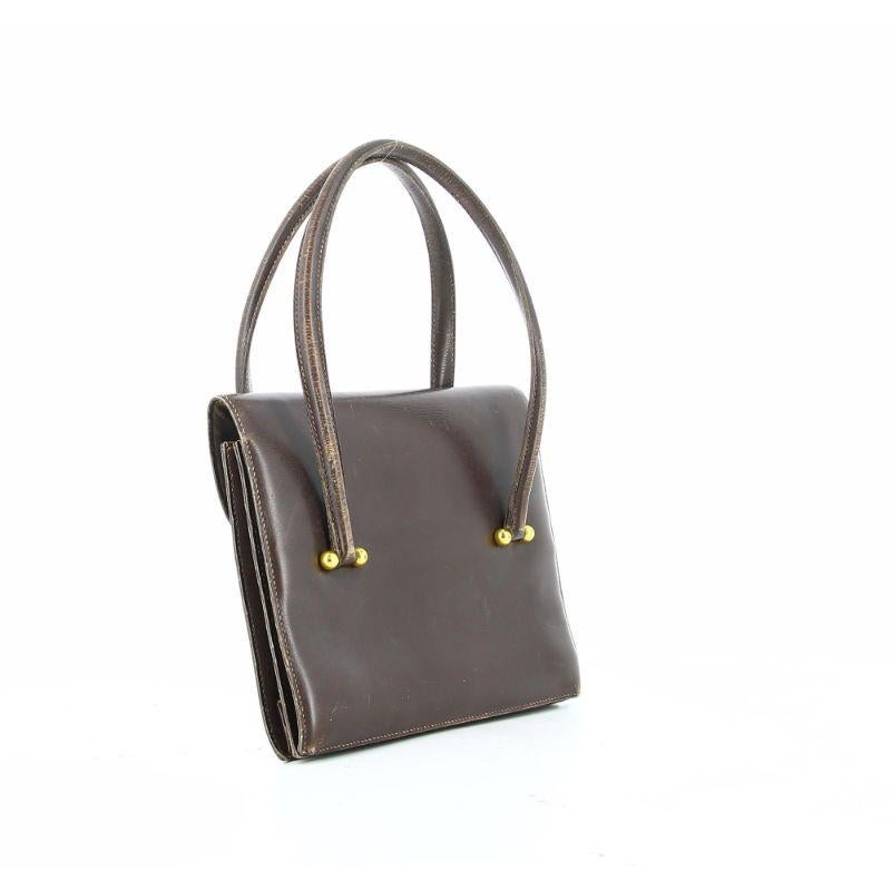 Black Hermes 1960's Loto Bag in Brown Leather