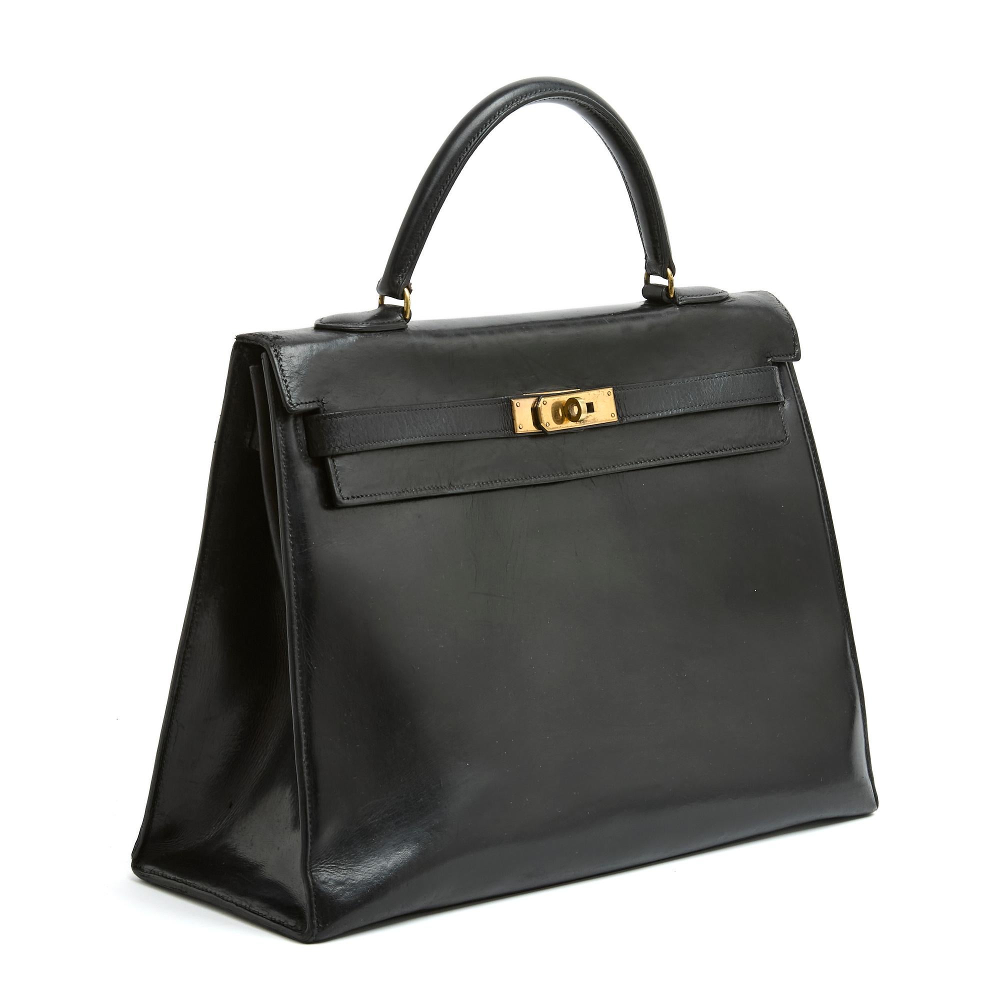 Hermès Kelly bag, size 35, saddle stitched in black 