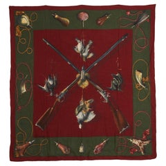 Hermès 1961 Carre Cachemire Soie 90 Les Fusils Cashmere Silk Carre Scarf Hermes