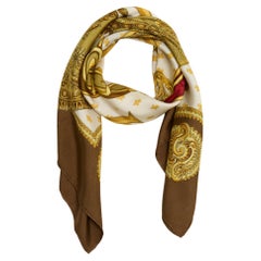 Hermès 1967 Foulard Soie Carré 90 Selles a Housse Marrone Sciarpa di seta Hermès