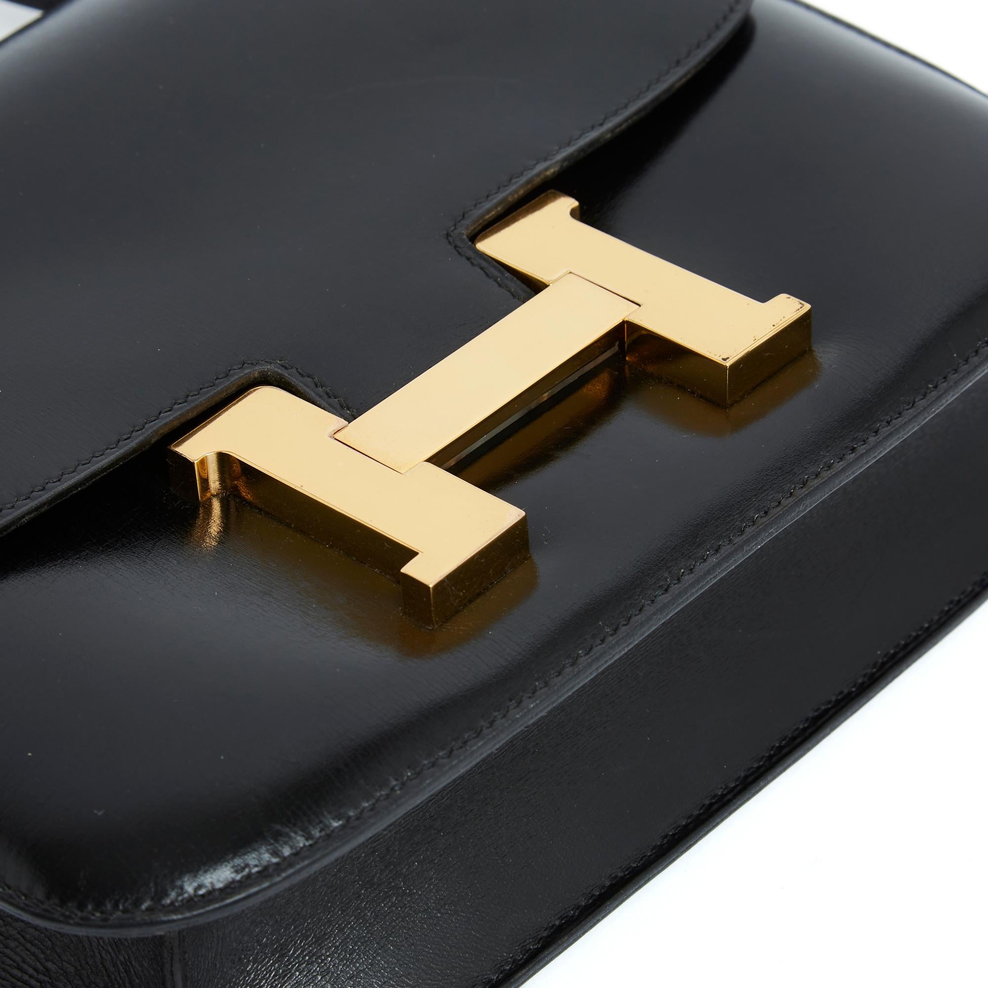 Hermès 1970 Sac Constance 23 Black Leather Gold HDW Bag Hermes For Sale 2
