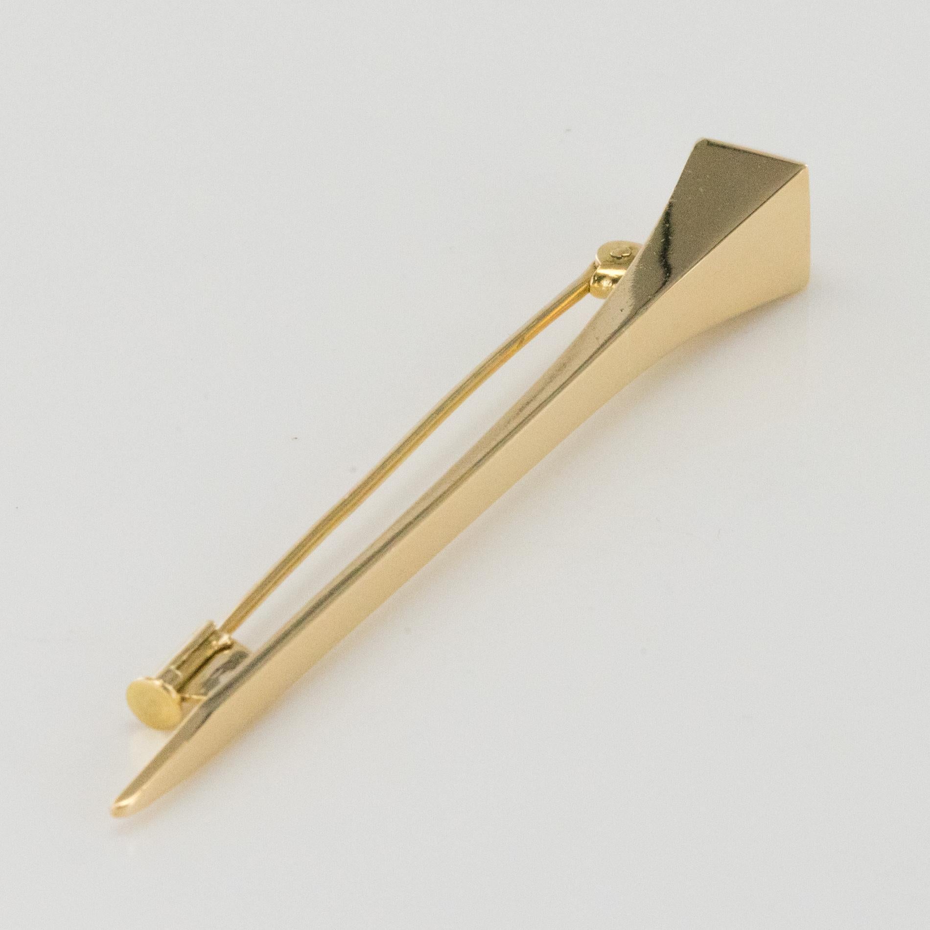 Hermès 1970s 18 Karat Yellow Gold Nail Brooch 4