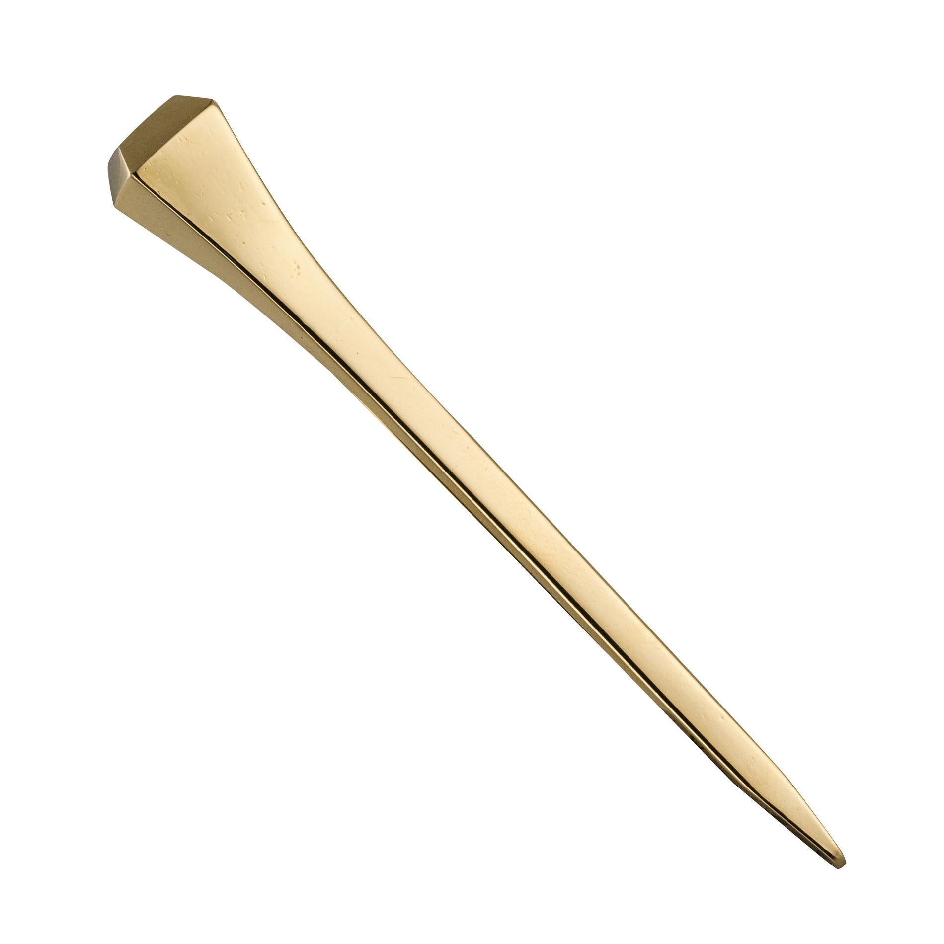 Hermès 1970s 18 Karat Yellow Gold Nail Brooch