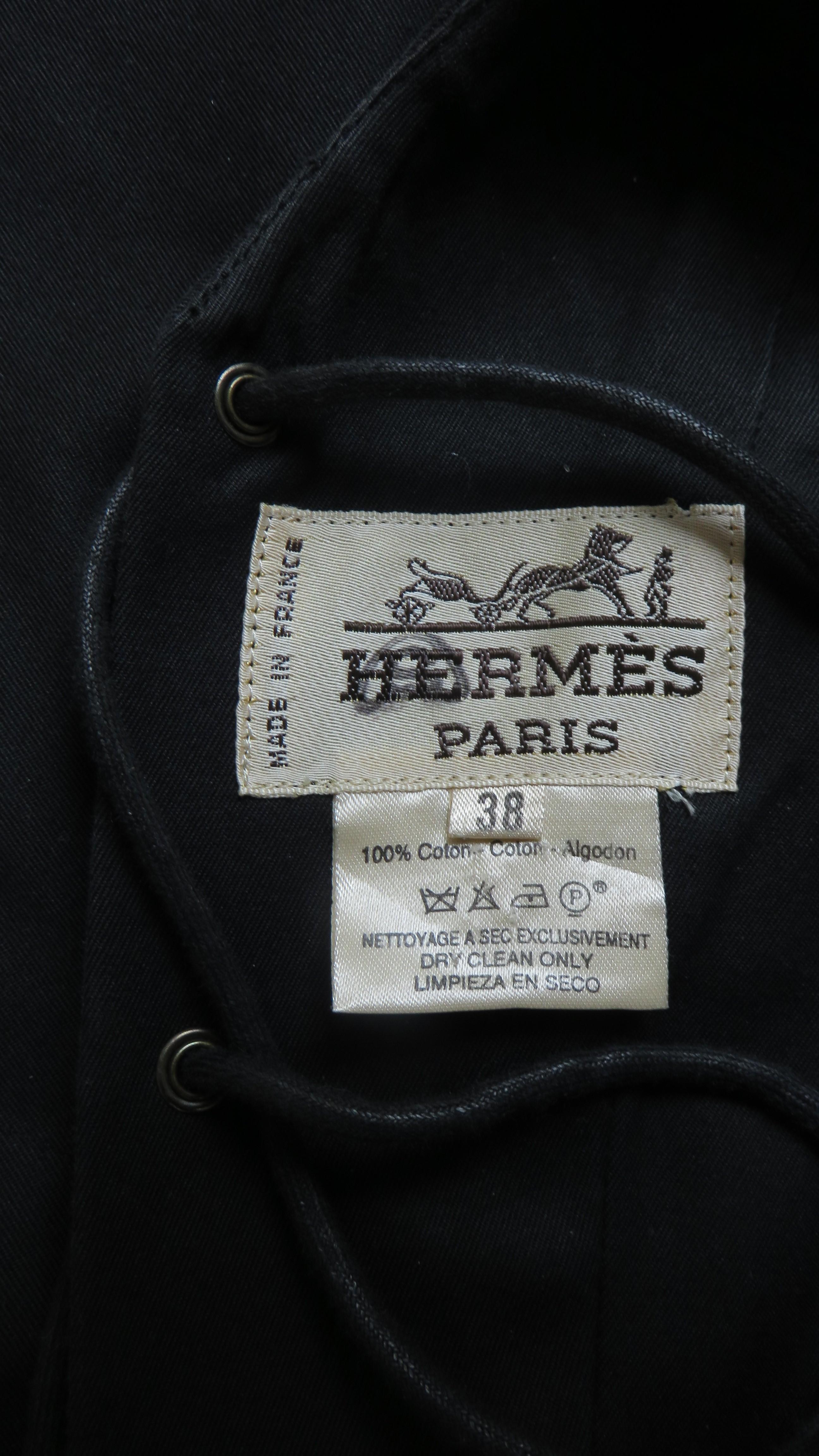 Hermes 1970s Dress with Lace up Back  For Sale 9