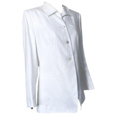 Hermès 1970er Blazer aus weißem Leinen