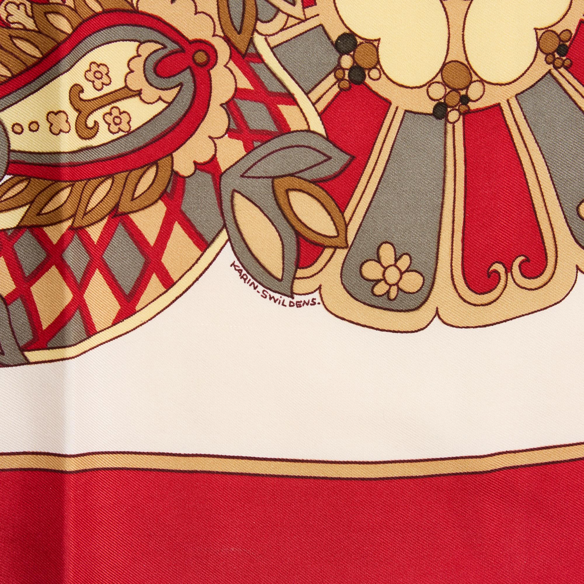 Women's or Men's Hermès 1972 Foulard Soie Carré 90 Cendrillon Silk Scarf Multicolor