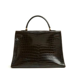 Hermès 1972 Sac Kelly 35 Hermès Sac à main Kelly 35 en cuir marron précieux