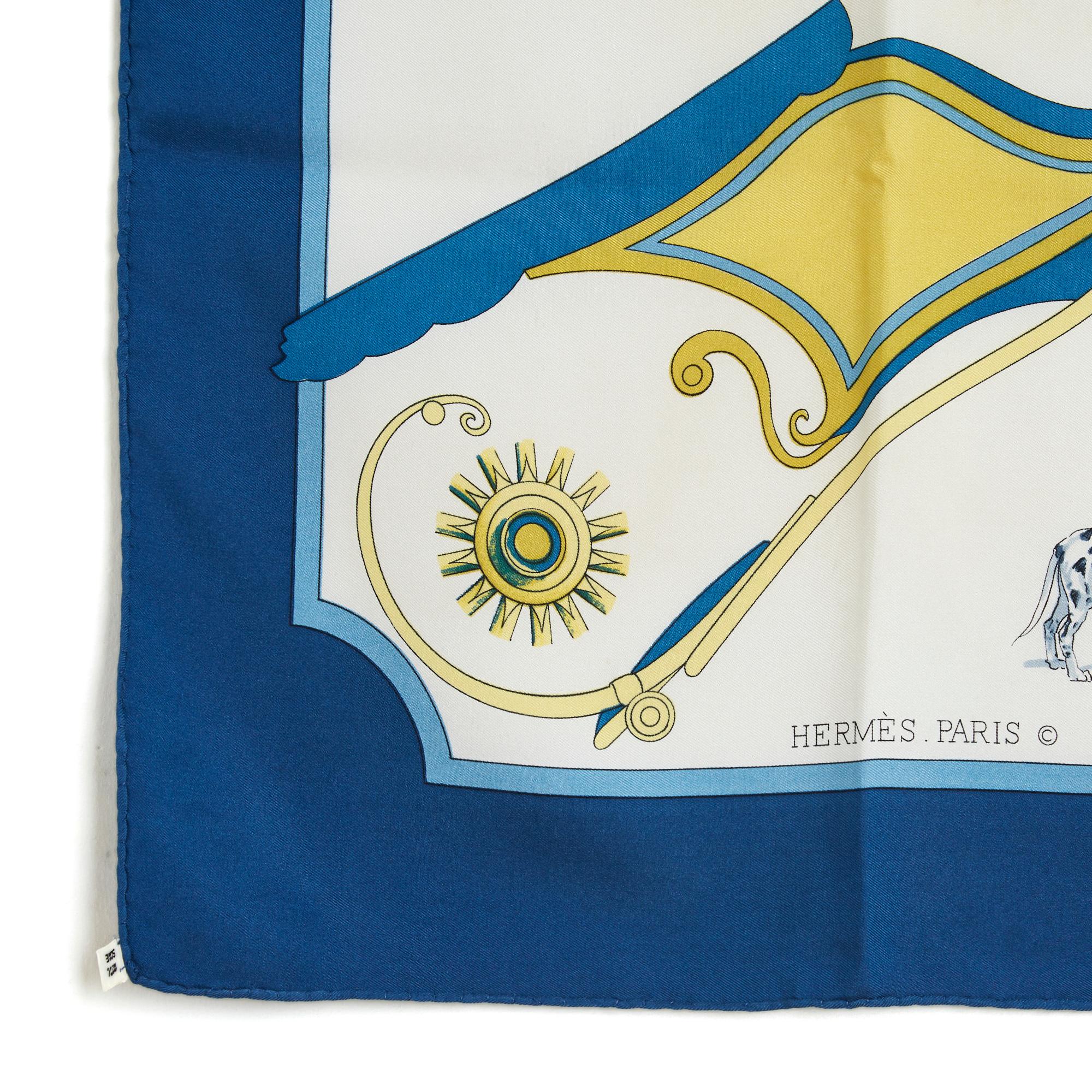 Women's Hermès 1975 Scarf Carre 90 Carrossier Blue