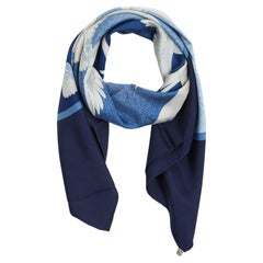 Hermès 1980 Foulard Soie marine Carré 90 Oiseaux Migrateurs navy Silk Scarf