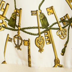 Hermes 1980 Top Pull Twillaine FR38 Les clés Twillaine Silk wool Sweater US8