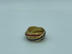 Hermes 1980s 18 carat gold and enamel trinity ring
