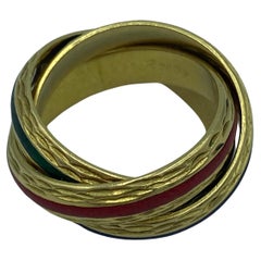 Hermes Trinity-Ring aus 18 Karat Gold und Emaille, 1980er Jahre