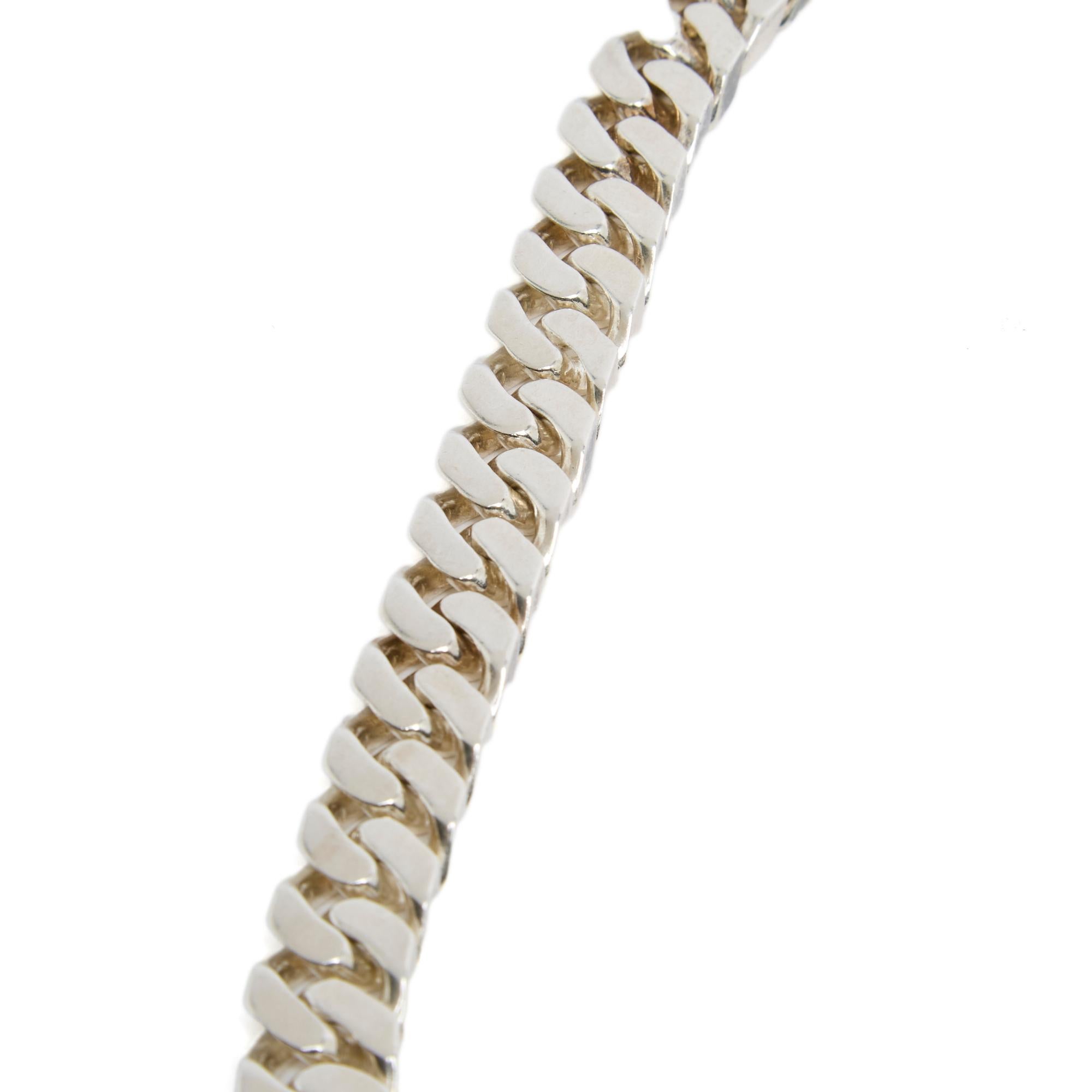 Women's Hermès 1980s Collier Gourmette ou Ceinture Sterling Silver Chain Necklace Hermes For Sale