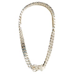 Hermès 1980er Jahre Collier Gourmette ou Ceinture Sterling Silber Kette Halskette Hermes