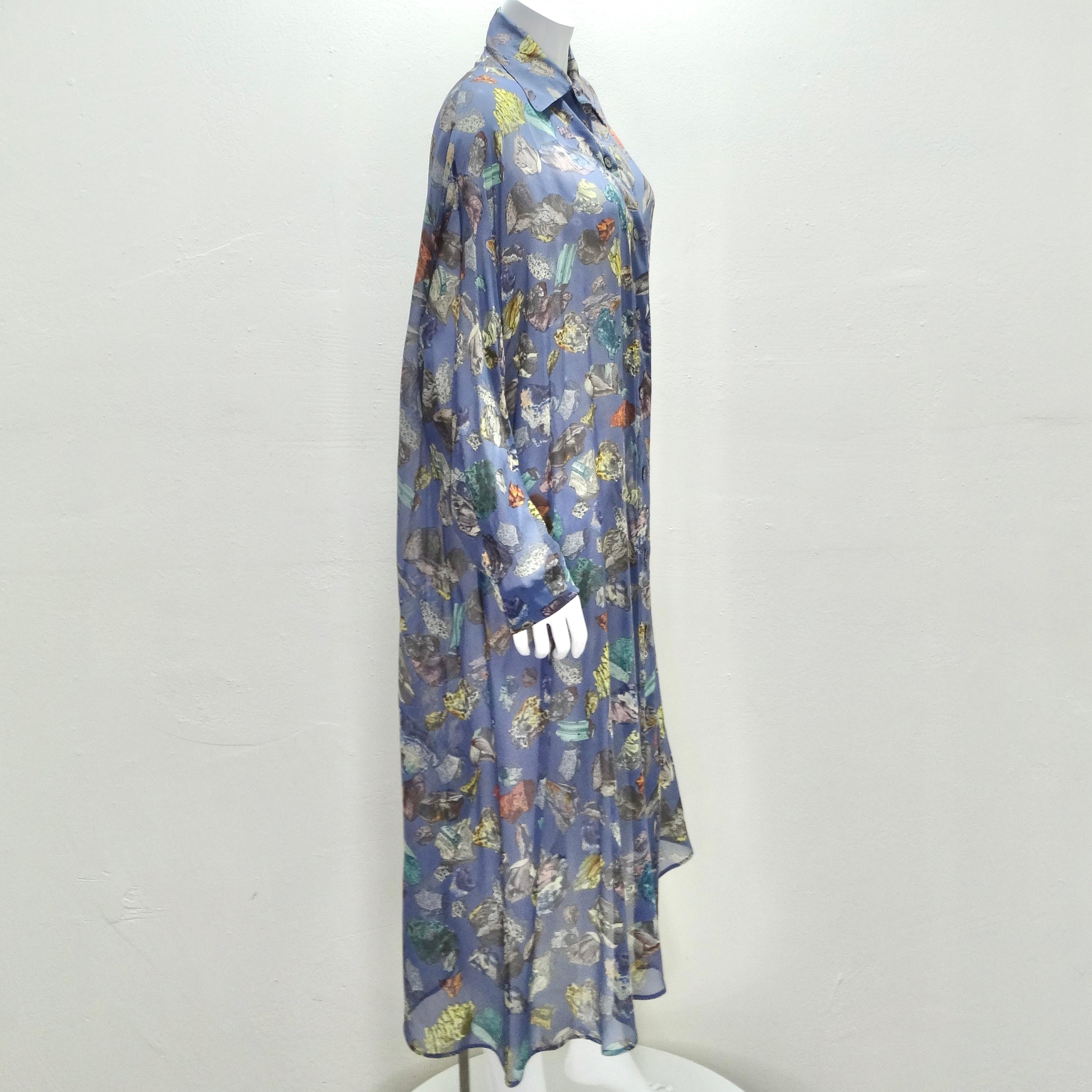 Hermes 1980s Crystal Print Silk Dress For Sale 2