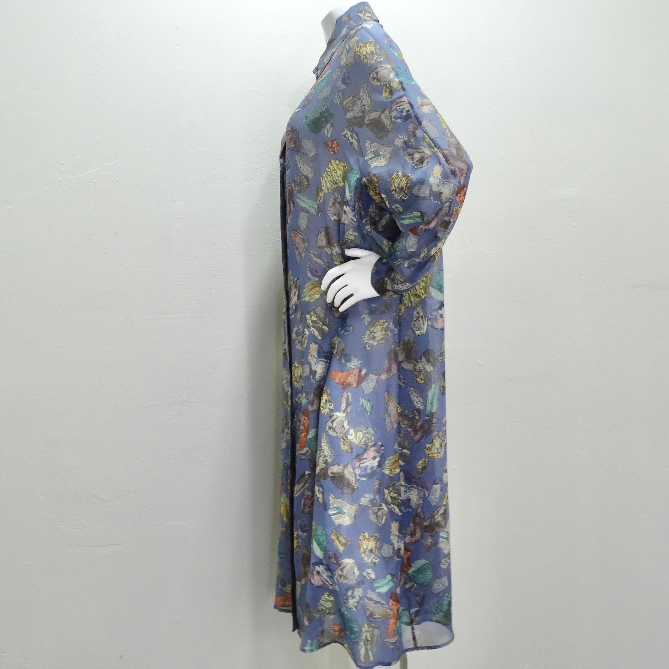 Hermes 1980s Crystal Print Silk Dress For Sale 4