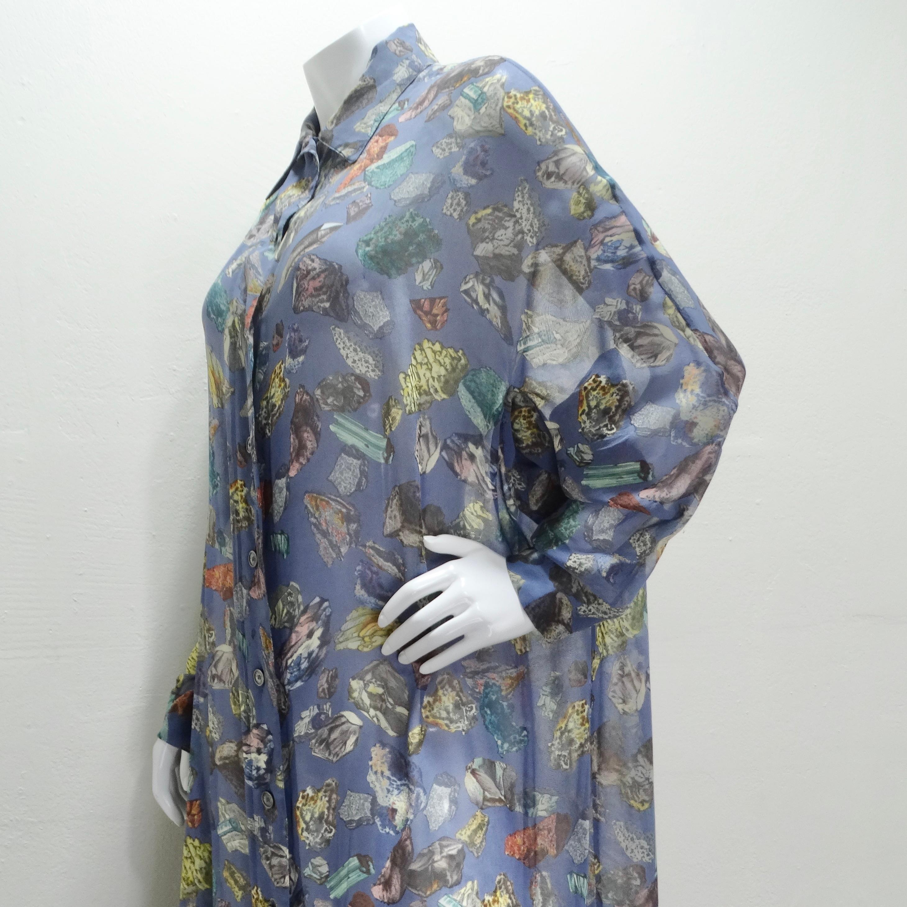 Hermes 1980s Crystal Print Silk Dress For Sale 5