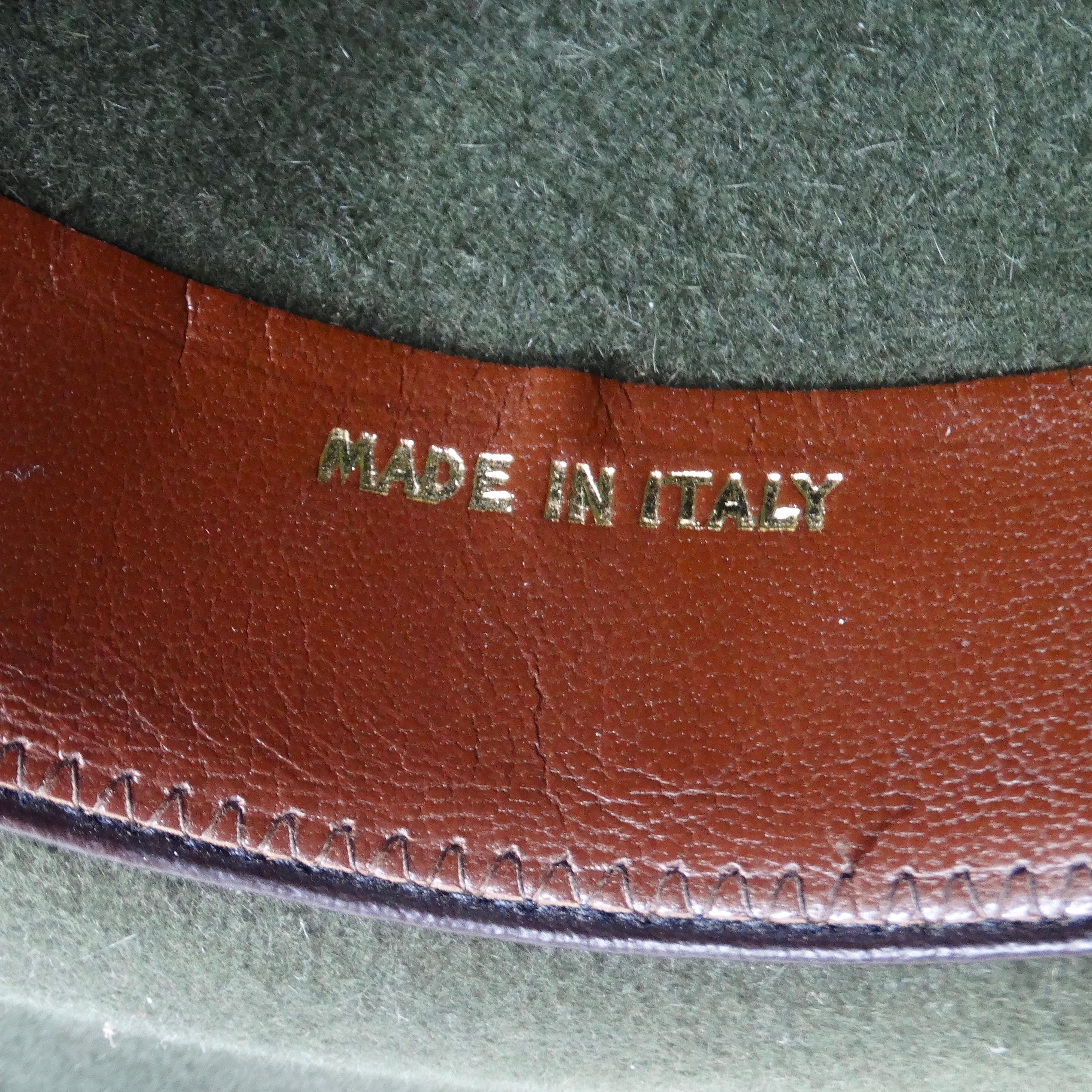 Hermes 1980s Green Wide Brim Hat 3