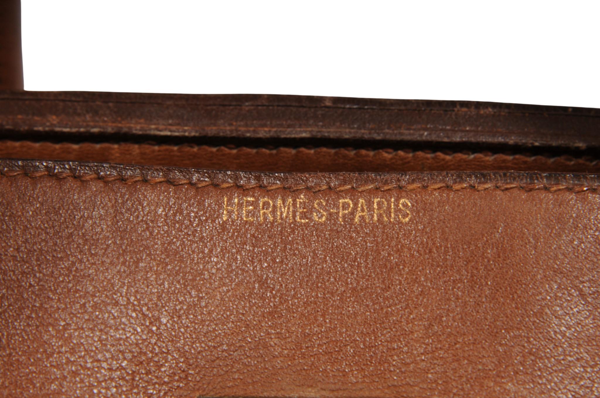 Hermes 1980's Haut à Courroies Hac 50 Birkin Tan Braun Ligne Ulysse Toile im Angebot 6