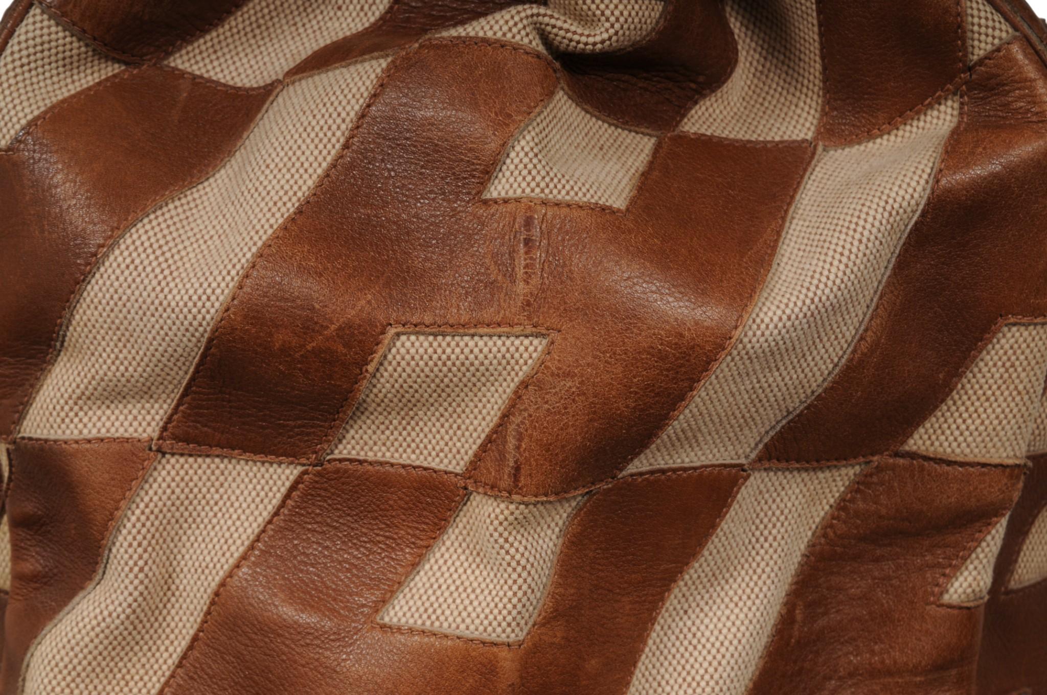 Hermes 1980's Haut à Courroies Hac 50 Birkin Tan Braun Ligne Ulysse Toile im Angebot 8