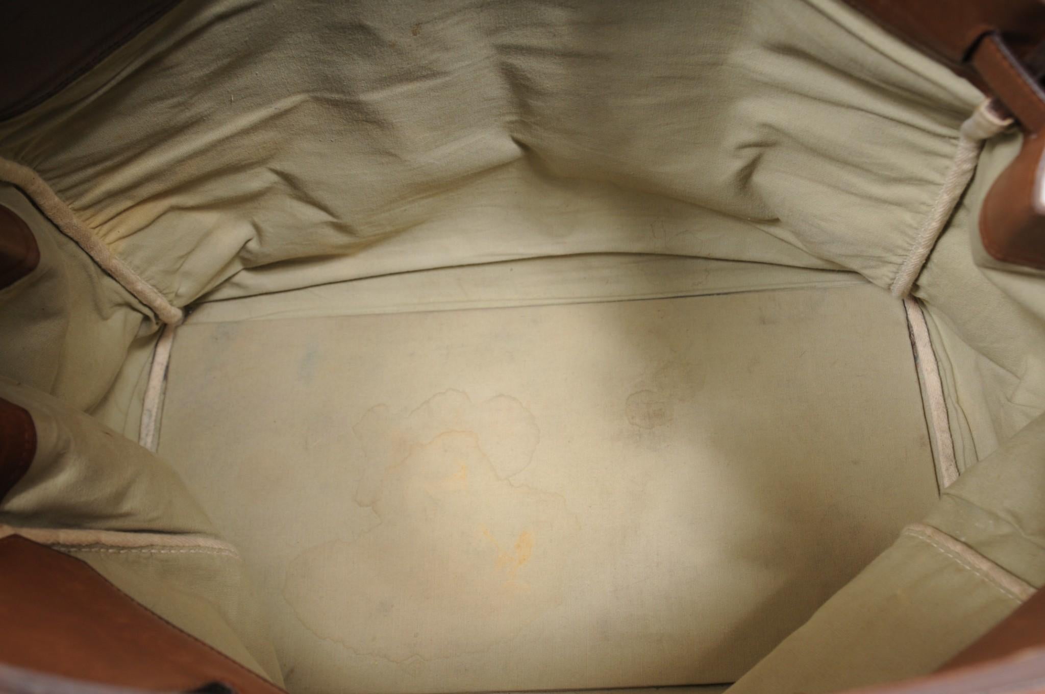 Hermes 1980's Haut à Courroies Hac 50 Birkin Tan Braun Ligne Ulysse Toile im Angebot 16