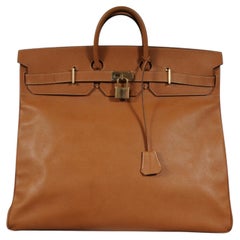 Hermes 1980's Haut à Courroies Hac 55 Birkin Veau Courchevel Travel Duffle Bag