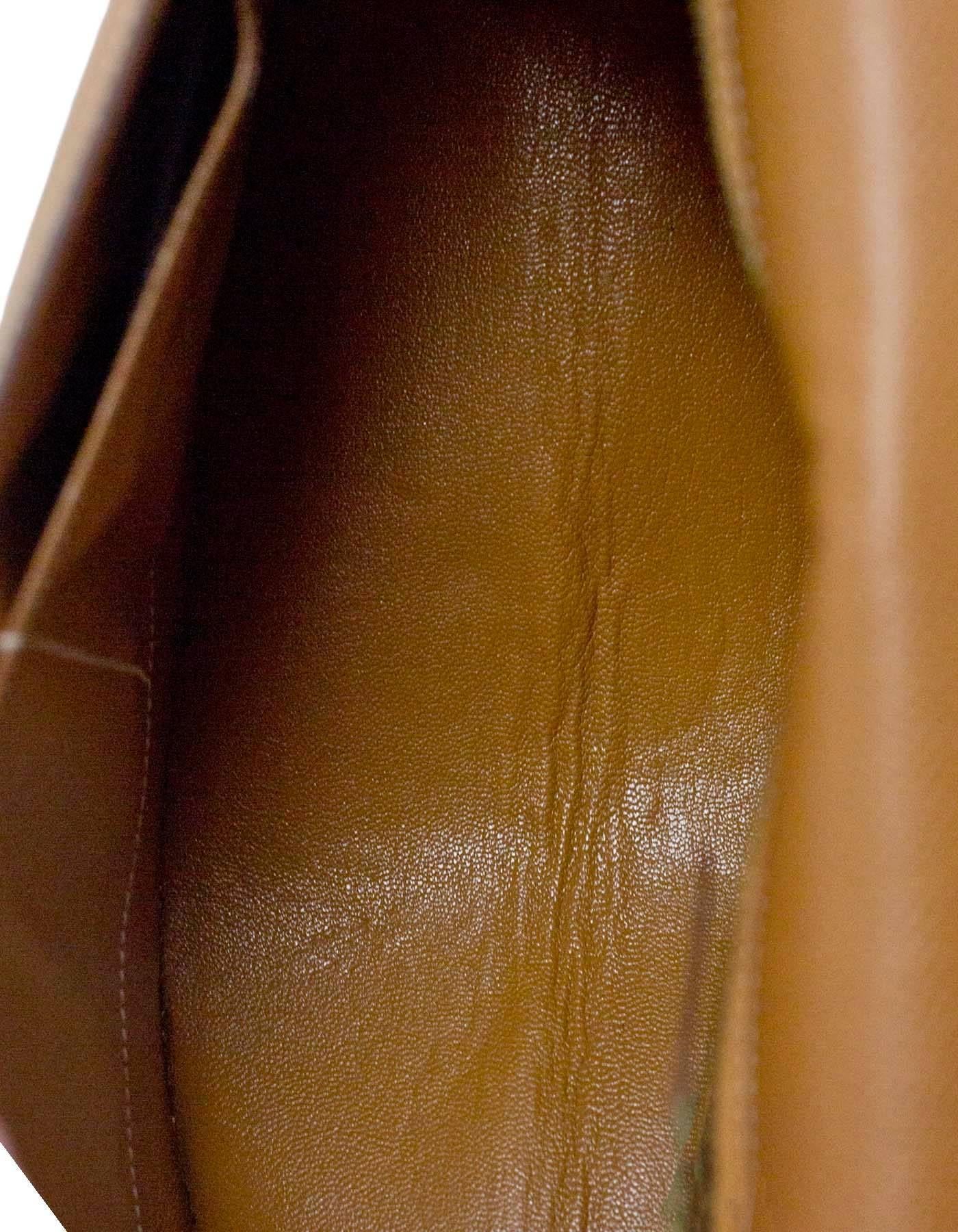 Hermes 1980s Vintage Tan Epsom Leather Saddle Bag 1