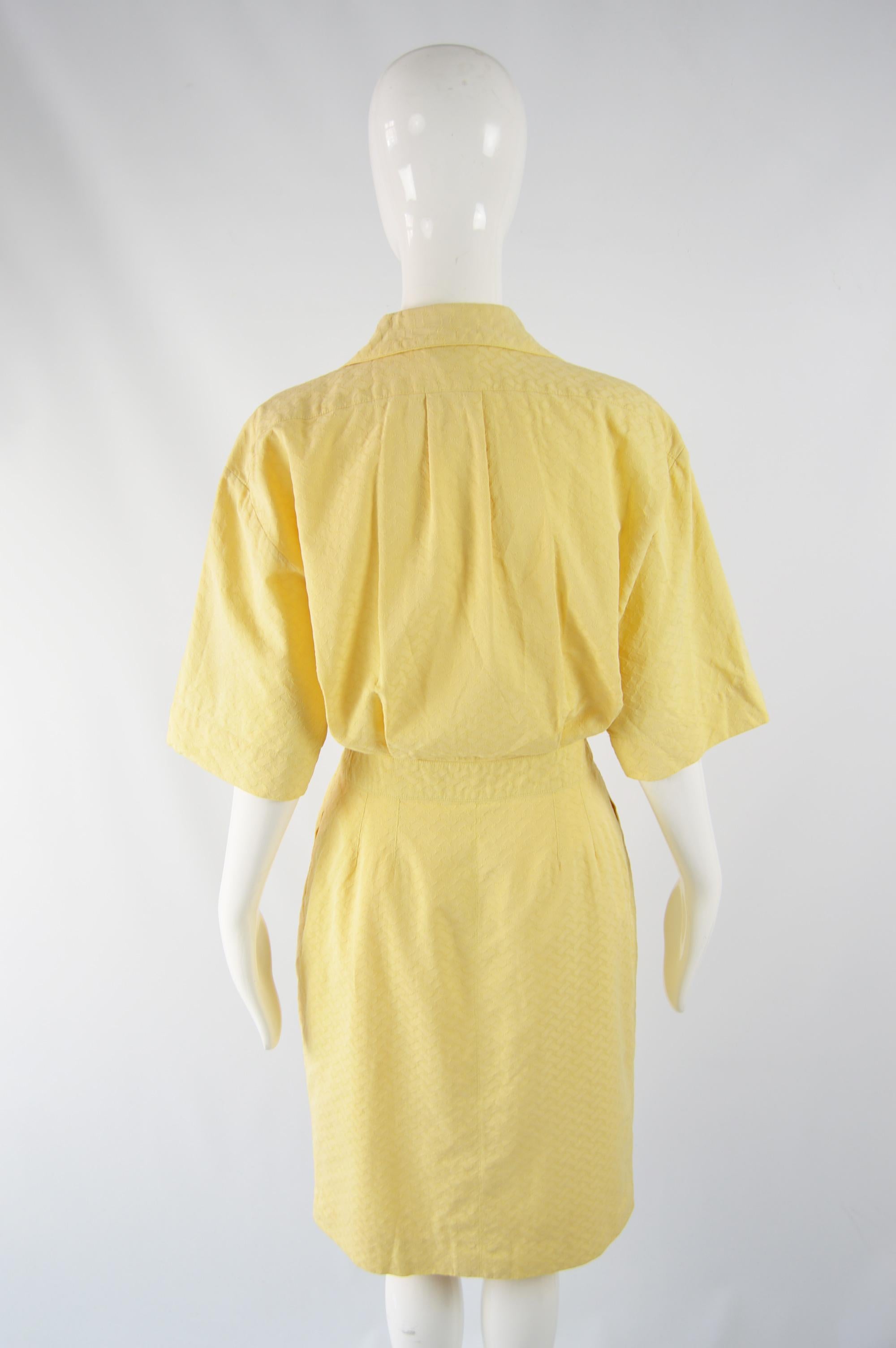 Hermés 1980s Vintage Yellow Cotton Day Dress 1