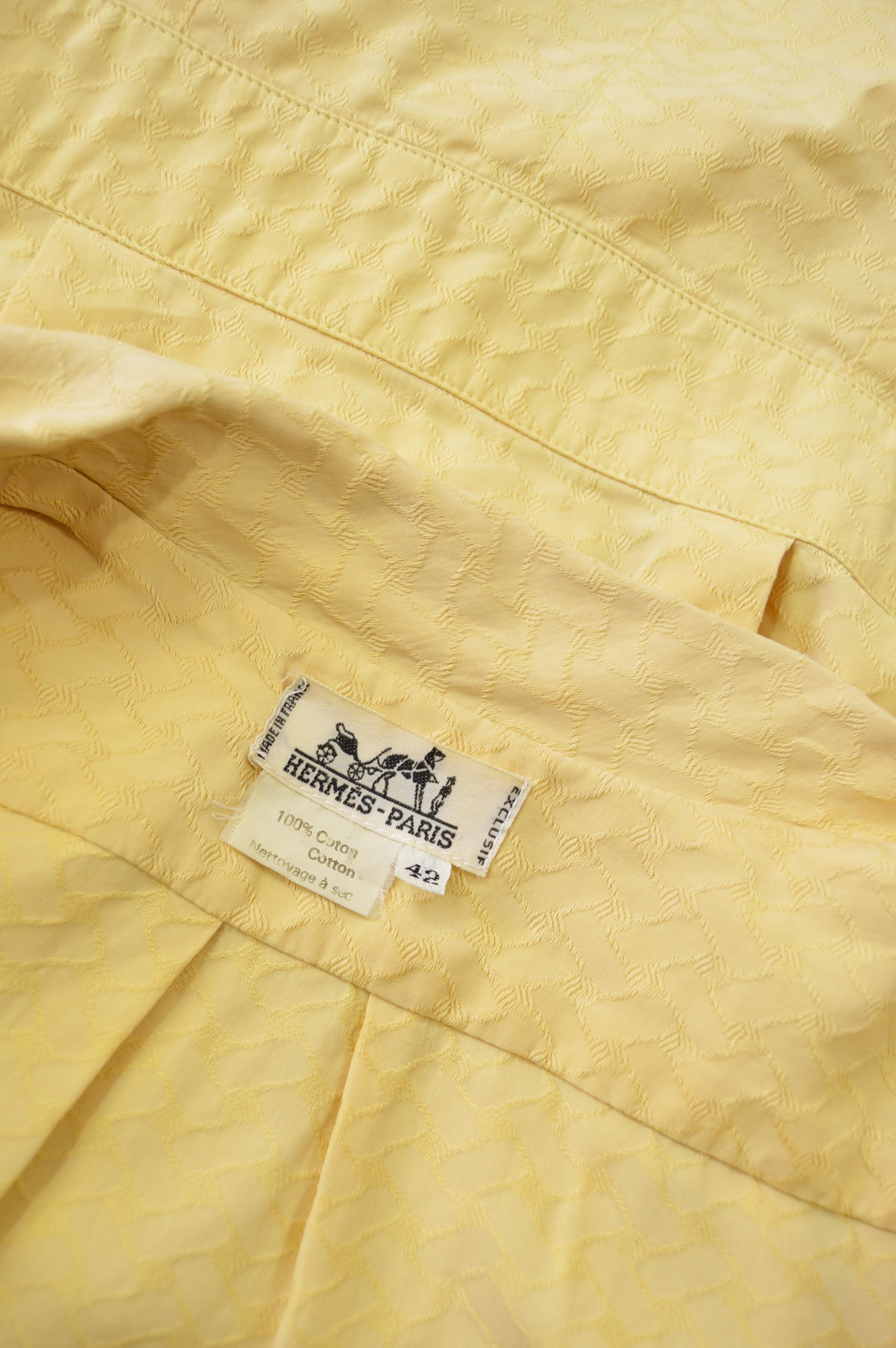 Hermés 1980s Vintage Yellow Cotton Day Dress 2