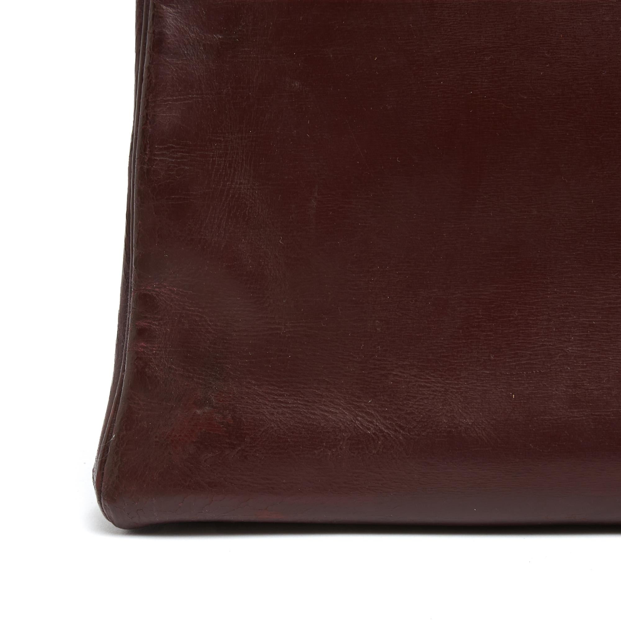 Hermès 1981 Sac Kelly 35 Burgundy Dark Red Leather Bag Hermes For Sale 5
